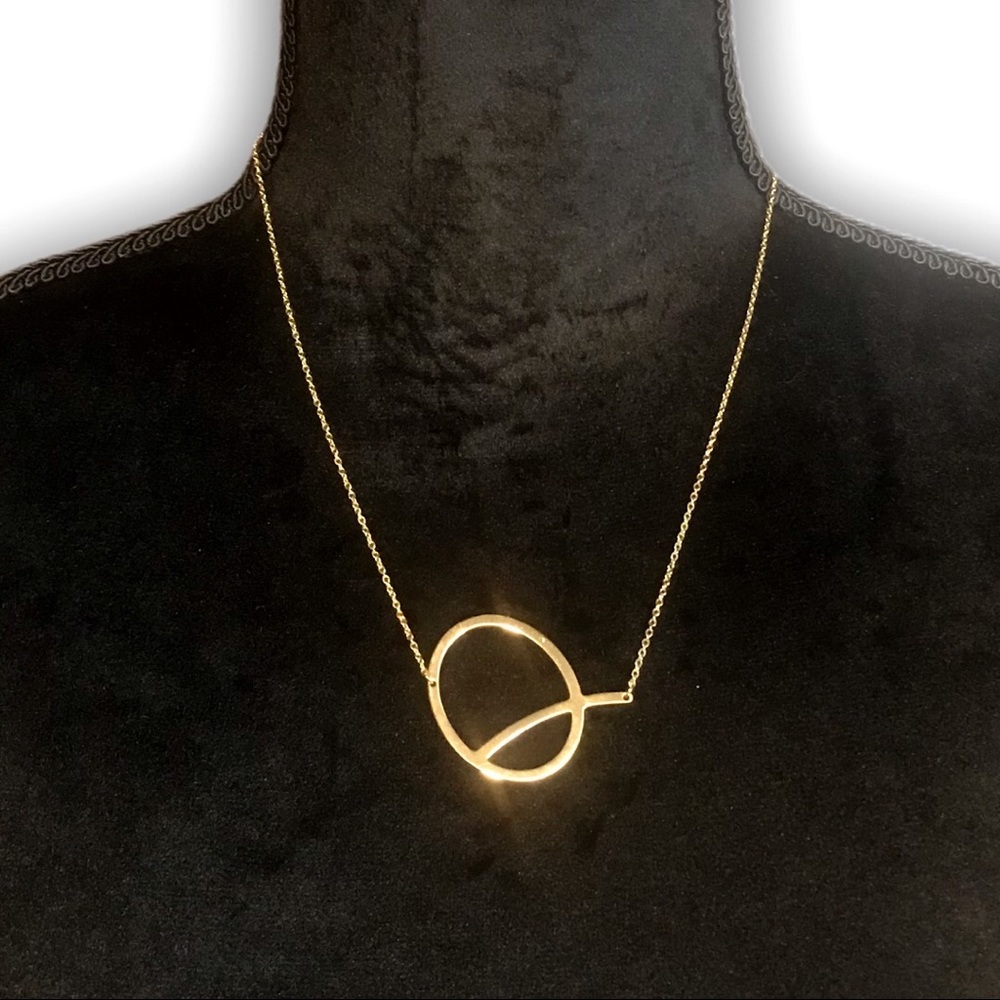 Gold Initial Pendant Necklace Letters A-Z